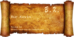 Bur Kevin névjegykártya